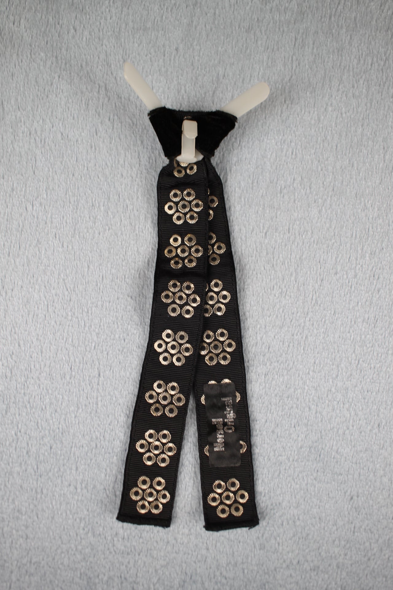 Vintage Norsoll Original Black Multicolour Gems Clip On Western Cowboy Kentucky Square Dance Bow Tie