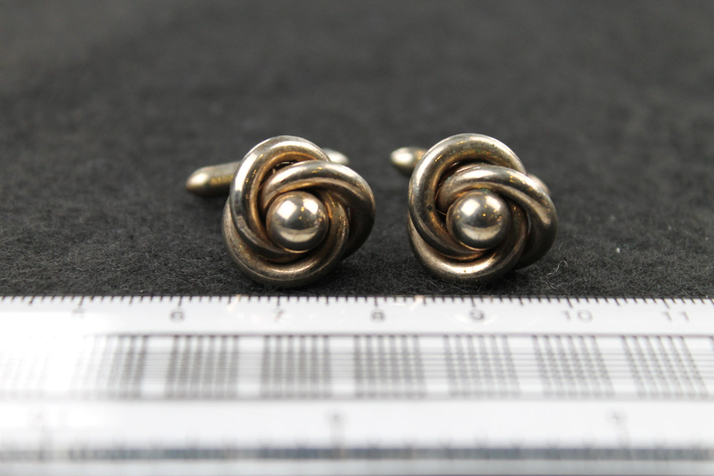 Vintage Knot and Ball Cufflinks and Tie Clip Set