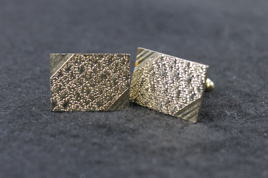 Vintage Oblong Rough Shiny Finish Cufflinks