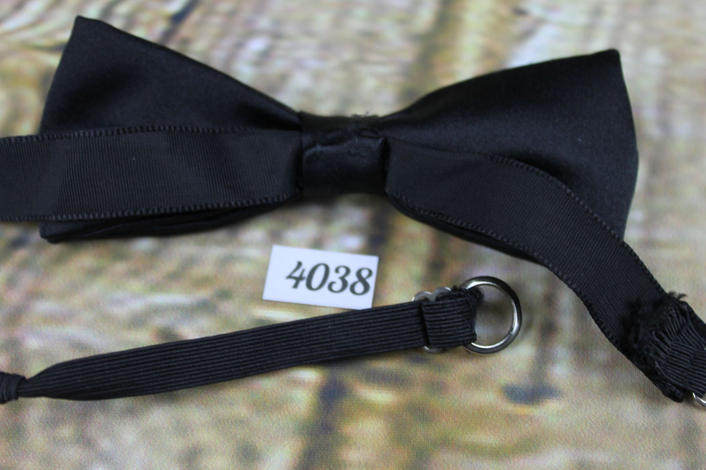 Vintage Classic Black fabric Pre-Tied Bow Tie One Size Fits All