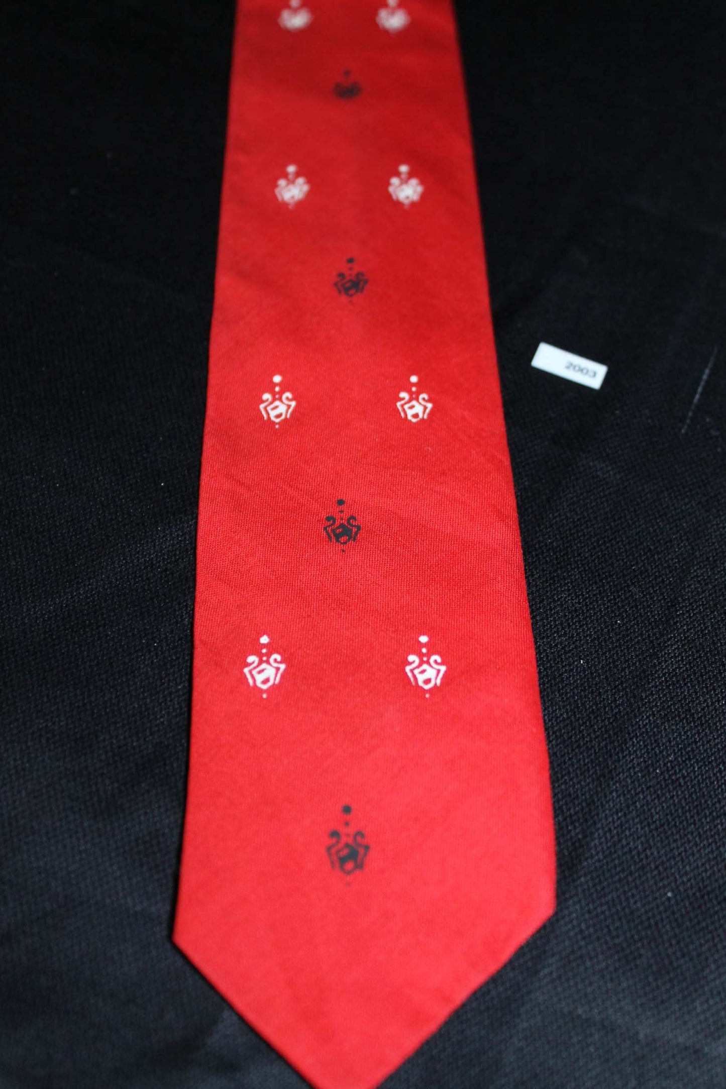 Vintage 1960s Retro Skinny Jim Mod Beatles Tie Red Black White