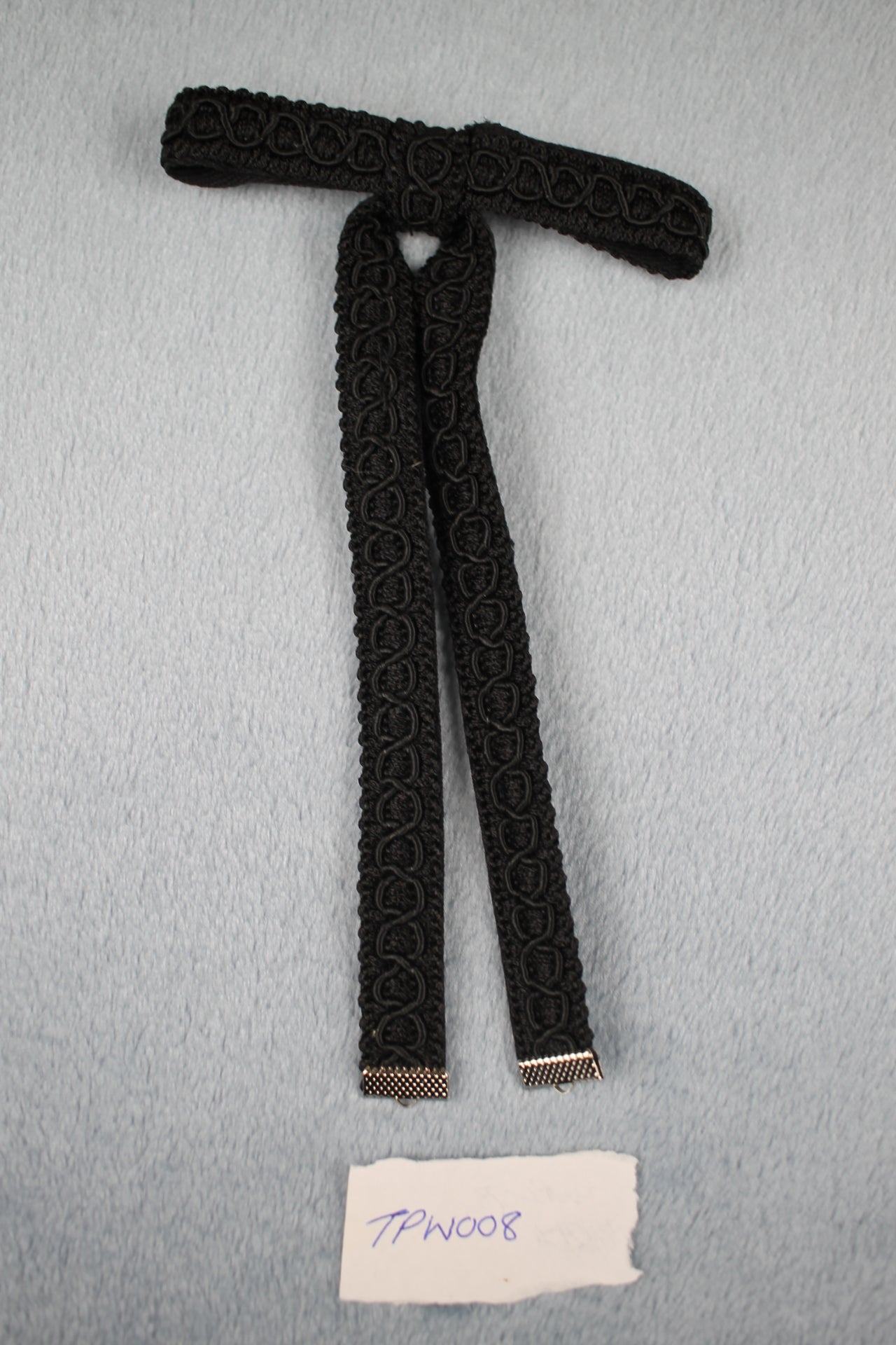 Vintage Style New Black Braid Clip On Western Cowboy Kentucky Bow Tie