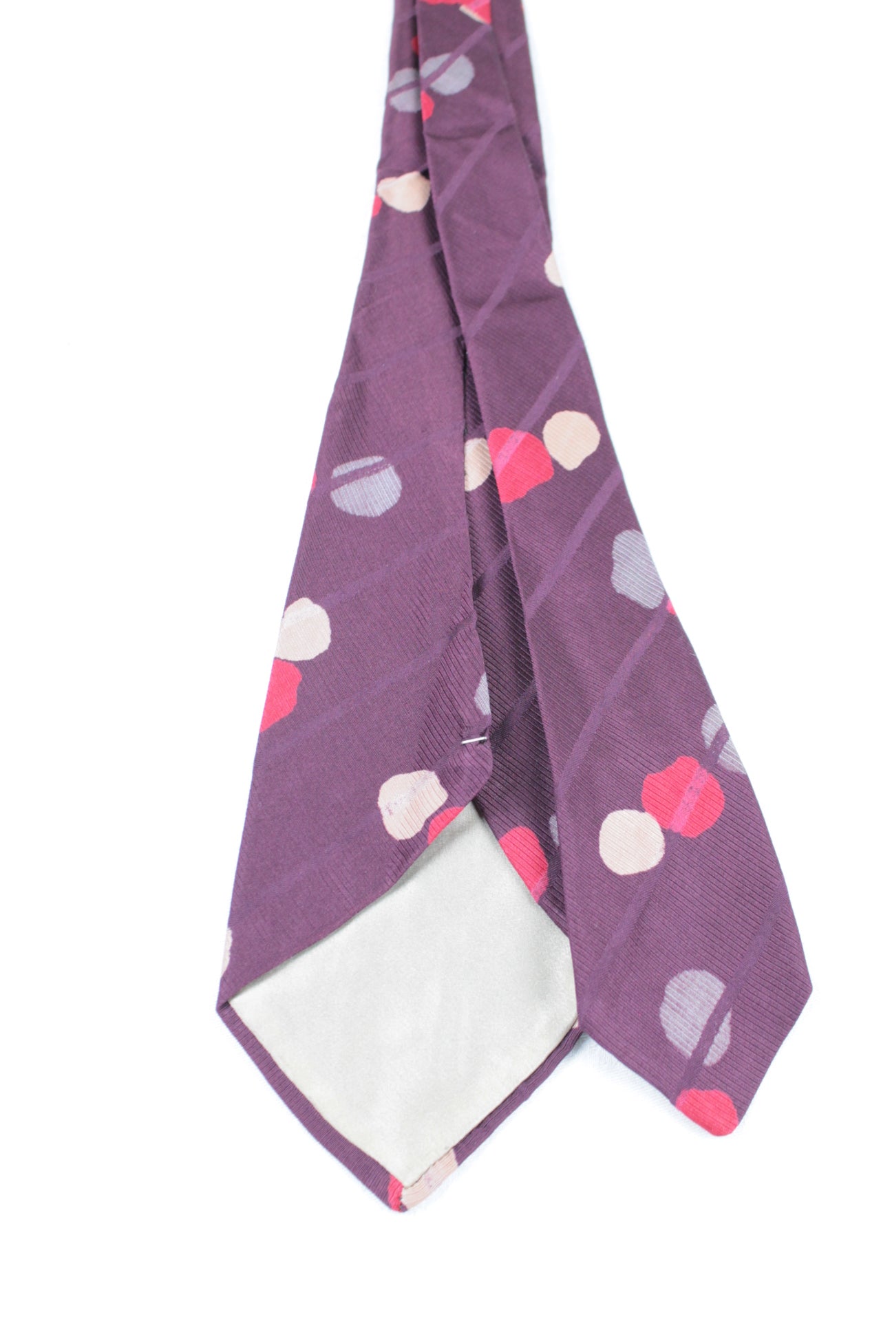 Vintage Hand Tailored Purple Pink Grey Pattern Swing Tie 1940s/50s