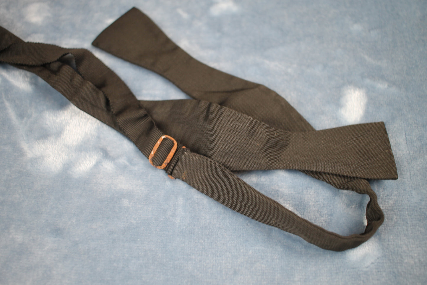 Vintage self tie thistle end black bow tie adjustable