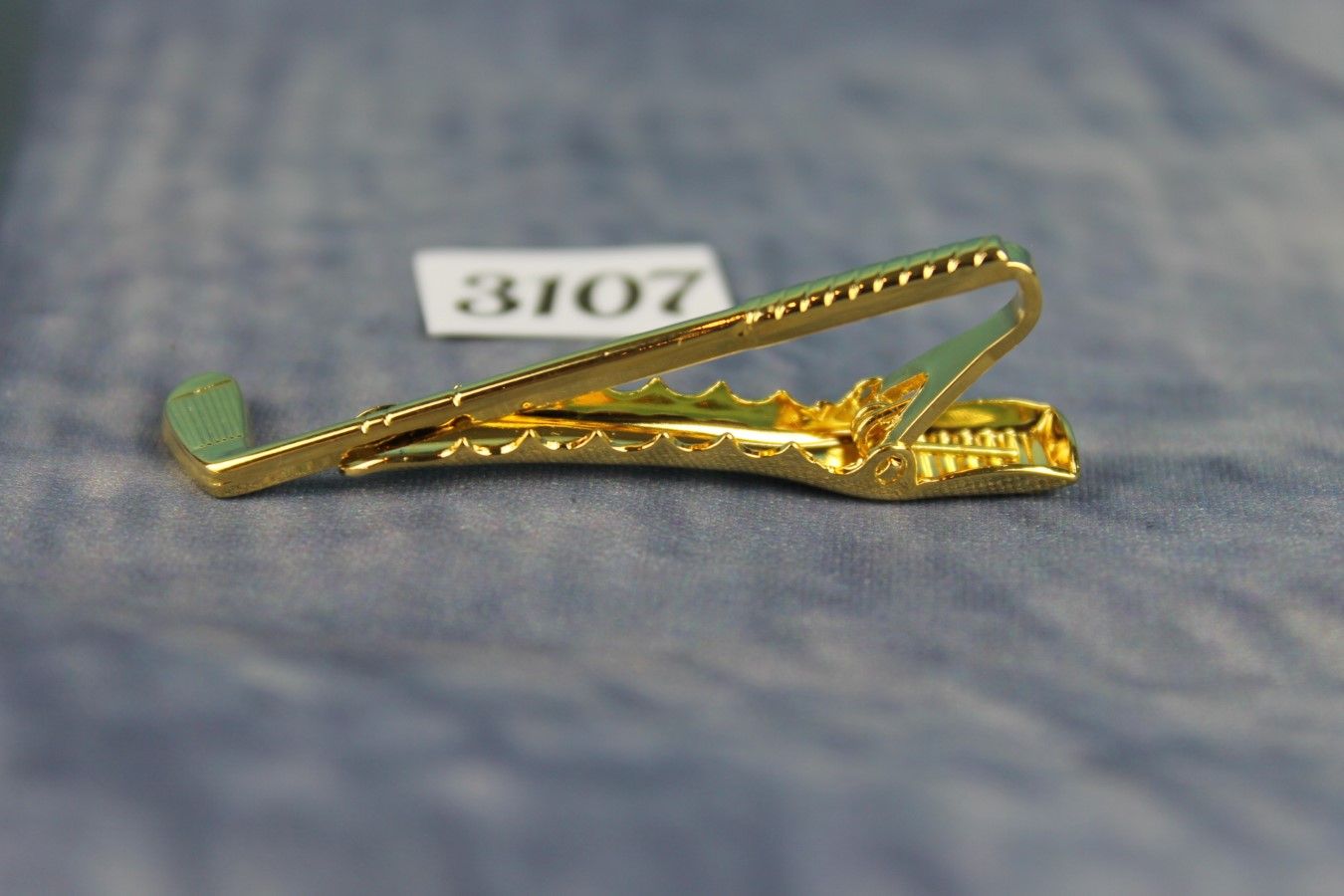 Gold Metal Tie Clip Golf Club