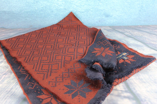 Paul Rosen Large Navy Burgundy Soft Thick Scarf