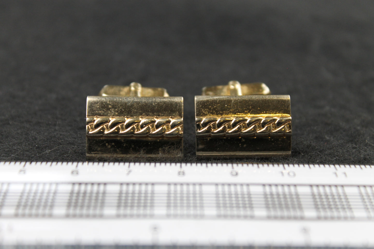 Vintage Swank Oblong Chain Design Cufflinks