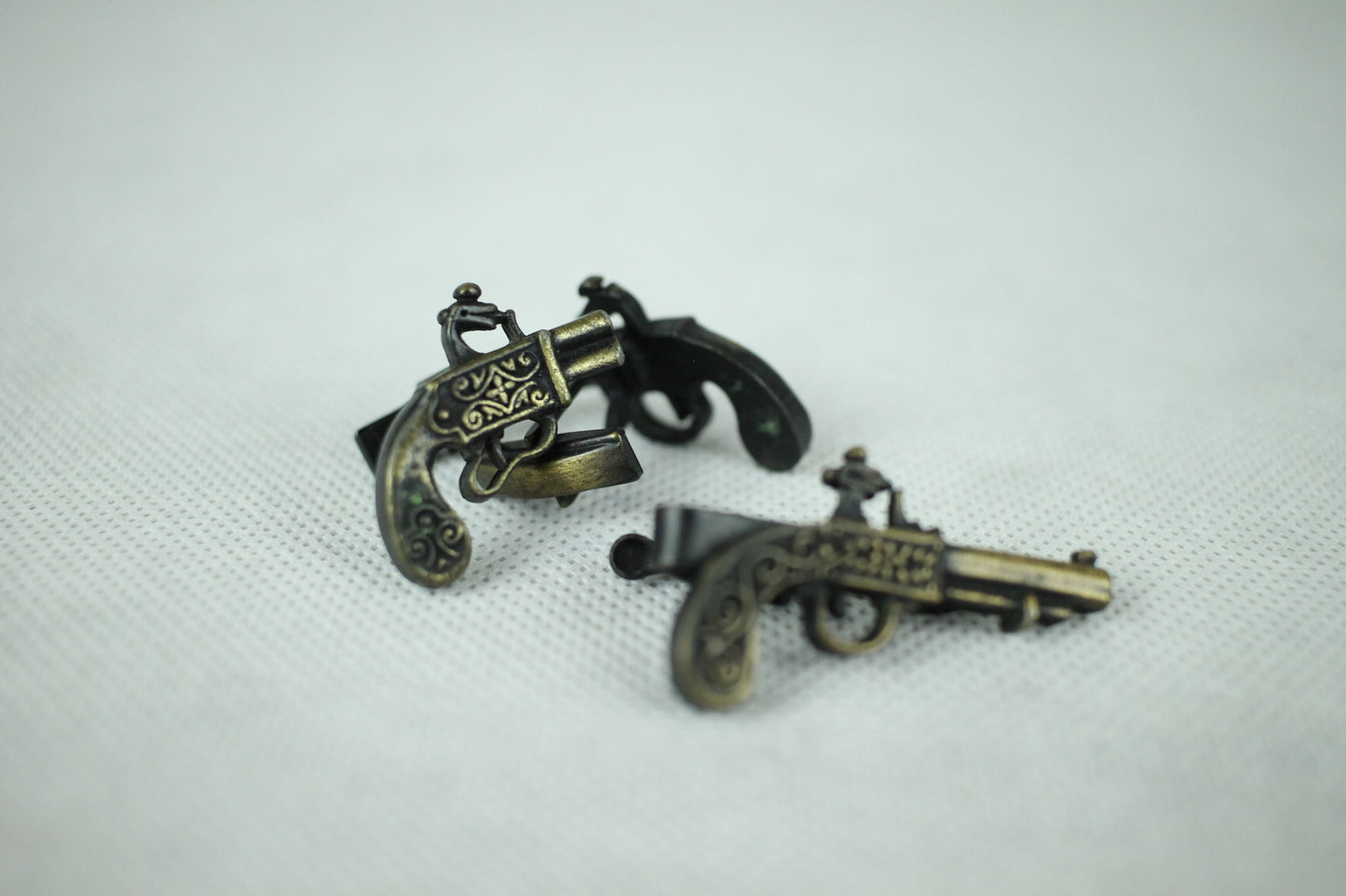 Vintage Flintlock Cuff Links and Tie Clip