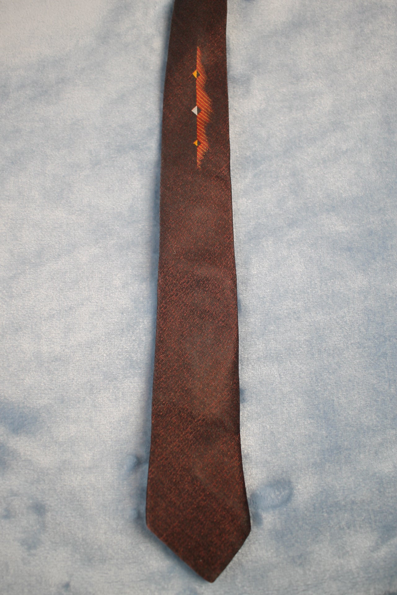 Vintage Carson Pirie Brown Red Skinny Tie 1940s/50s