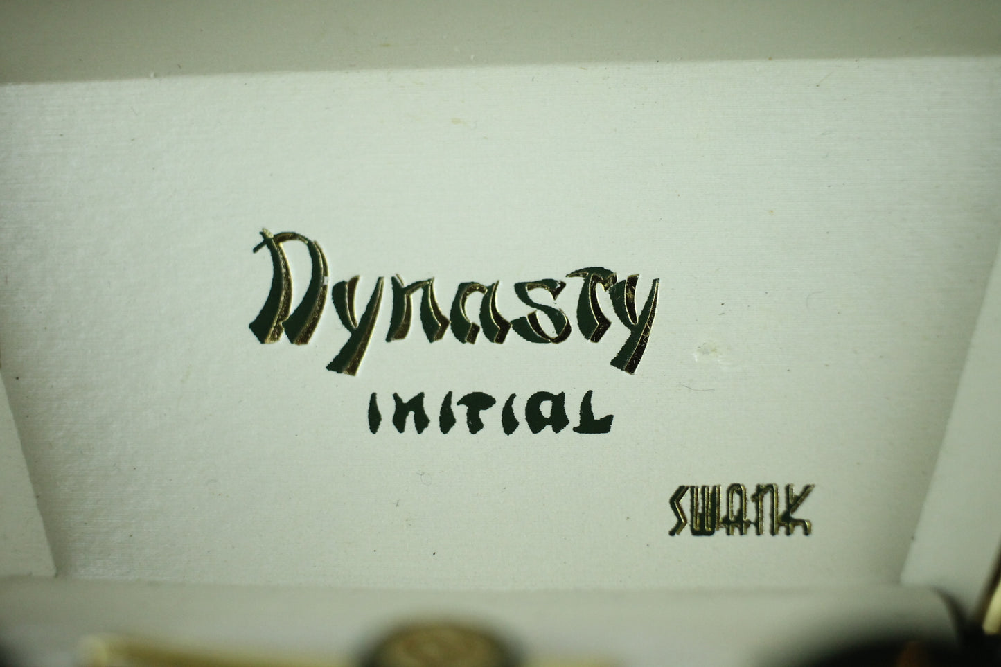 Vintage Swank Dynasty Initial S Jade & Gold Cufflink Set