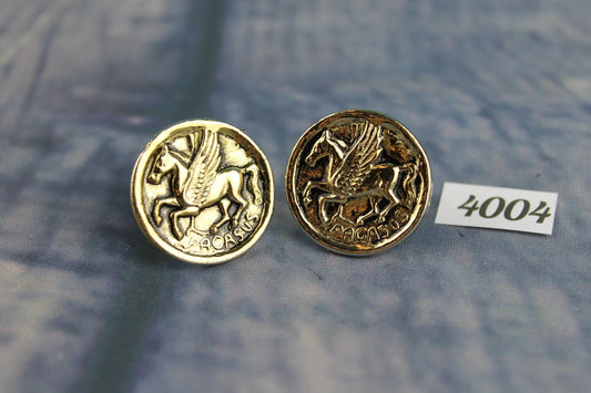 Vintage Large Gold Metal Cufflinks Pegasus