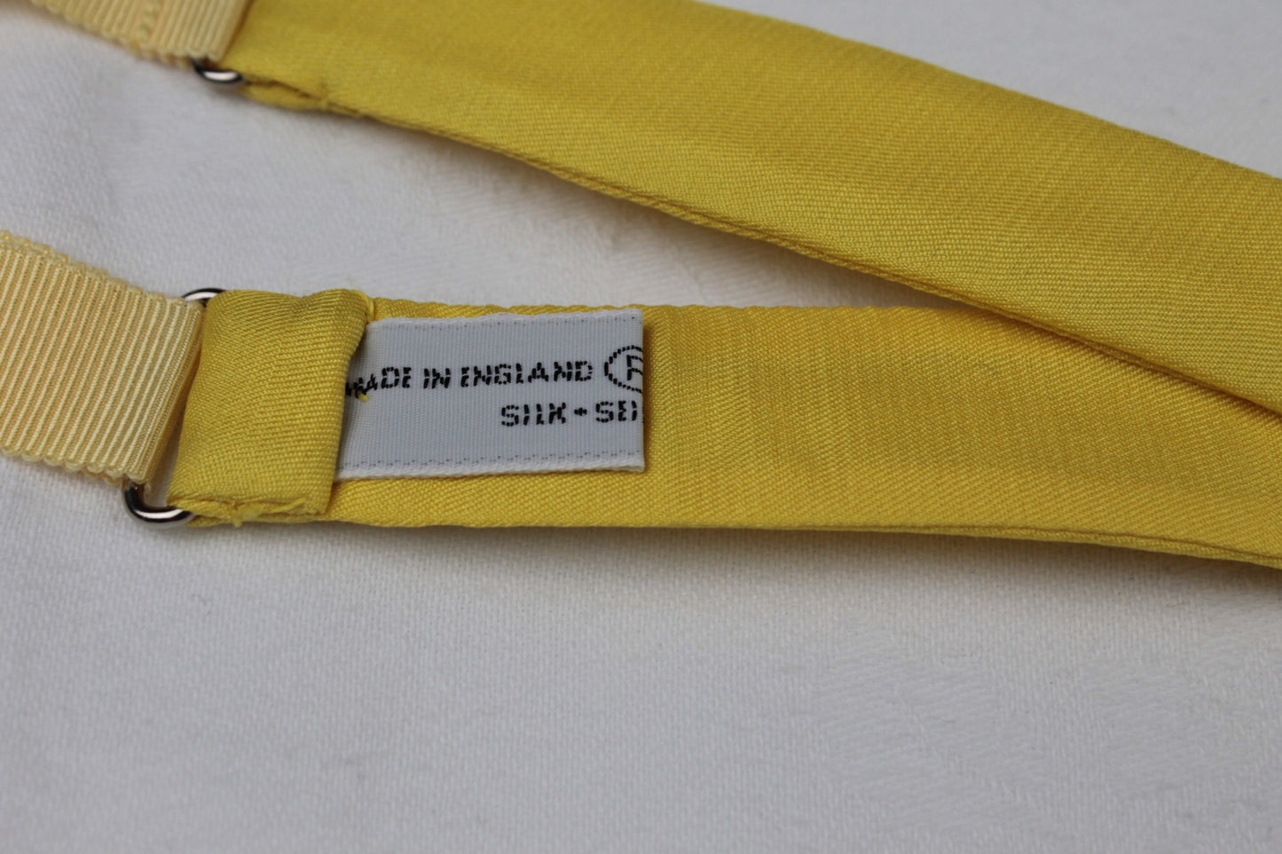 Yellow Pure Silk Self Tie Adjustable Thistle Bow Tie