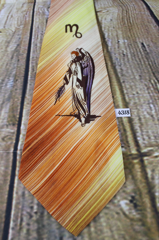 Superb Vintage 1940s/1950s Tie Virgo Star Sign Astrological Lindy hop Swing Zoot Suit Rat Pack
