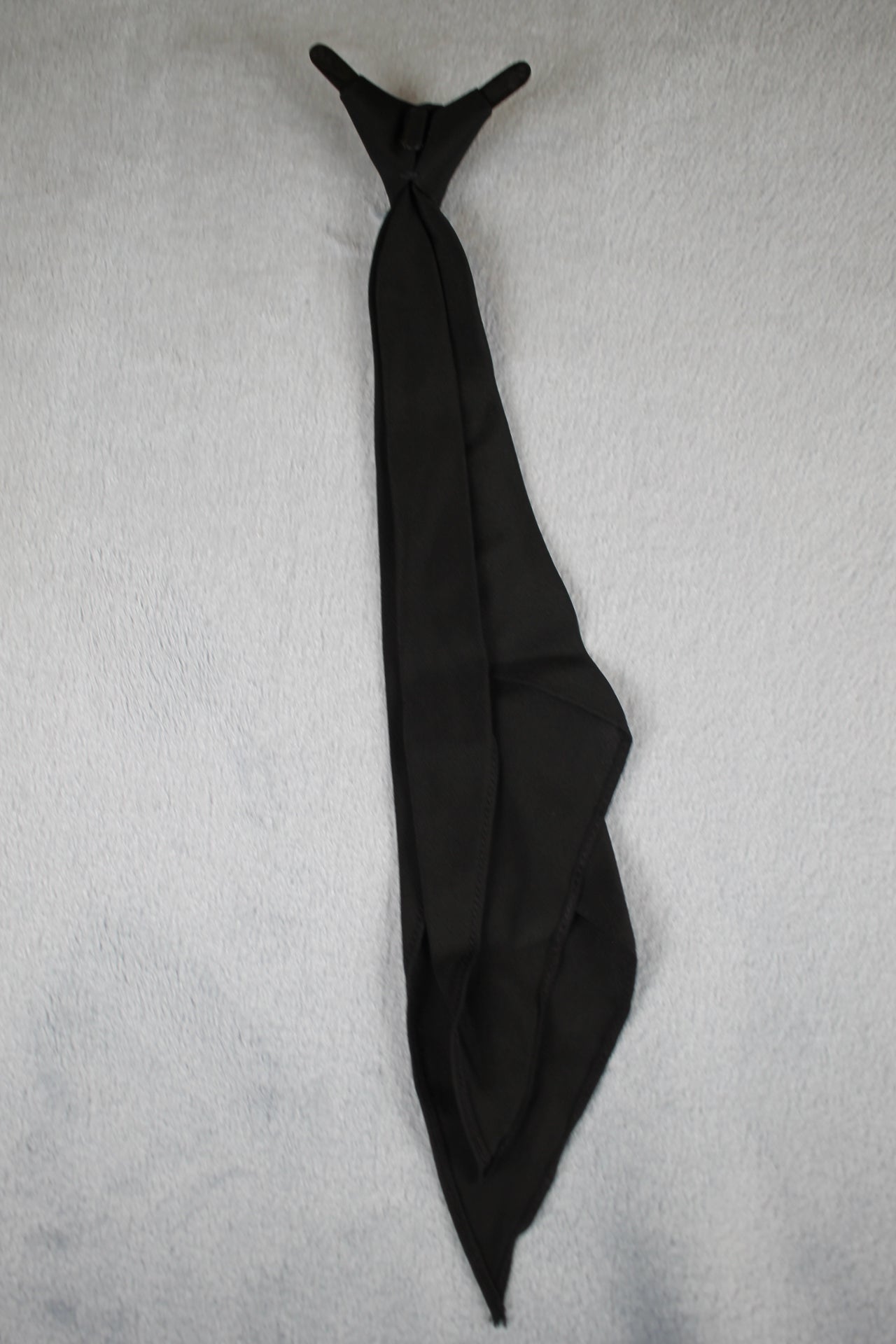 Vintage Western Square Dance Rockabilly Black Crepe Clip On Neck Tie