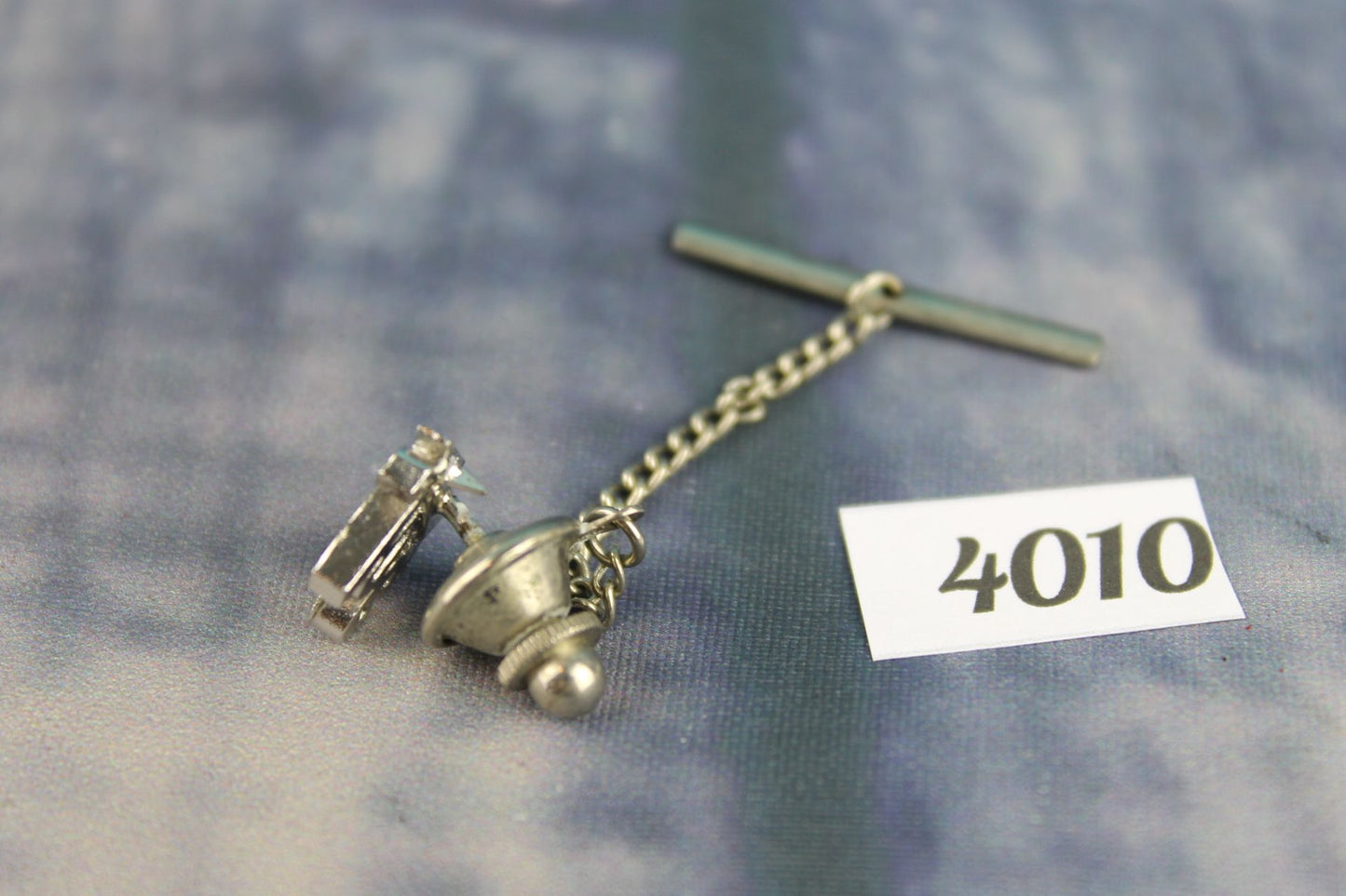 Vintage Silver Metal Tie Pin Spells Joe