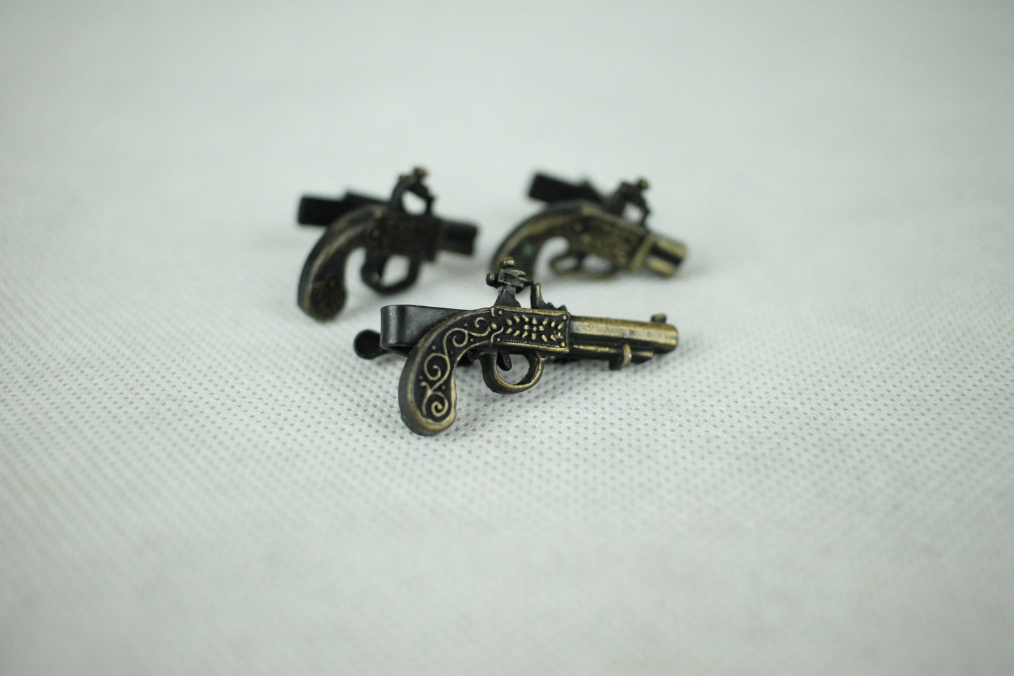 Vintage Flintlock Cuff Links and Tie Clip