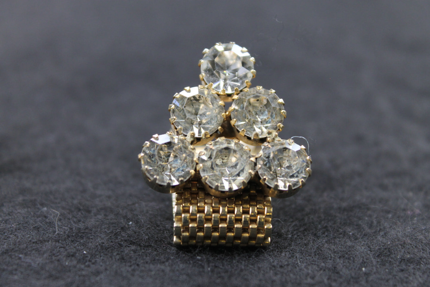 Vintage Large Diamante Triangle Wrap Around Cufflinks