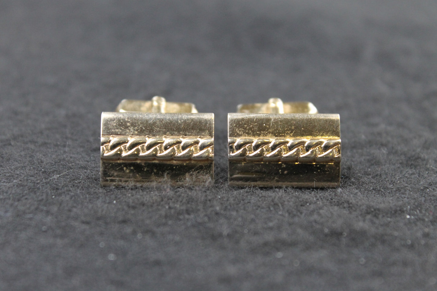 Vintage Swank Oblong Chain Design Cufflinks