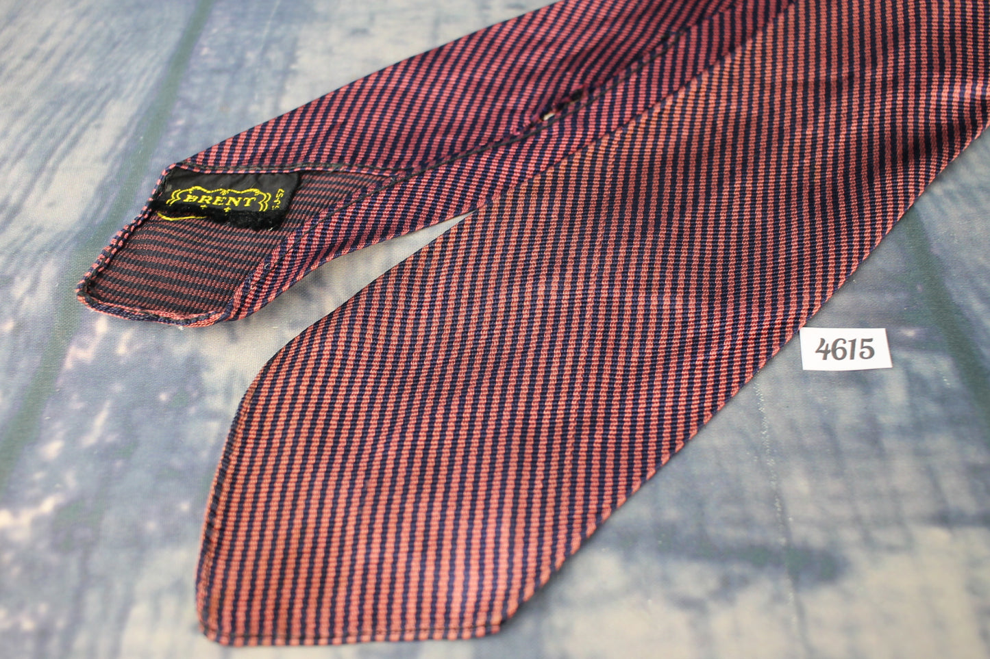 Vintage 1950s Brent Pink Navy Pinstripe Tie