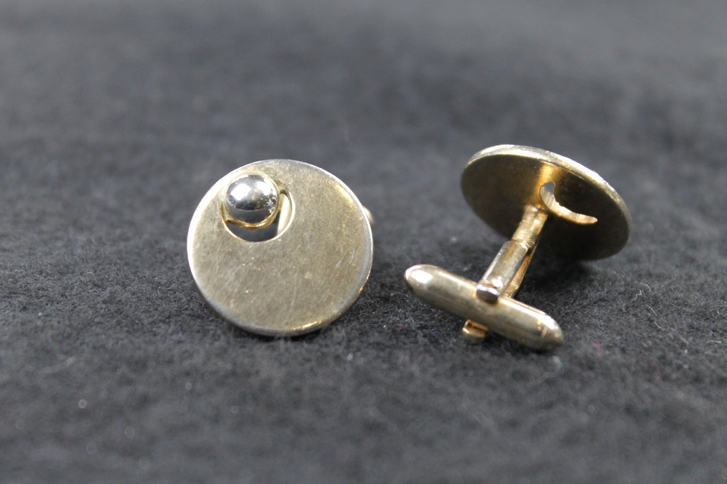 Vintage Swank Round Inset Ball Cufflinks