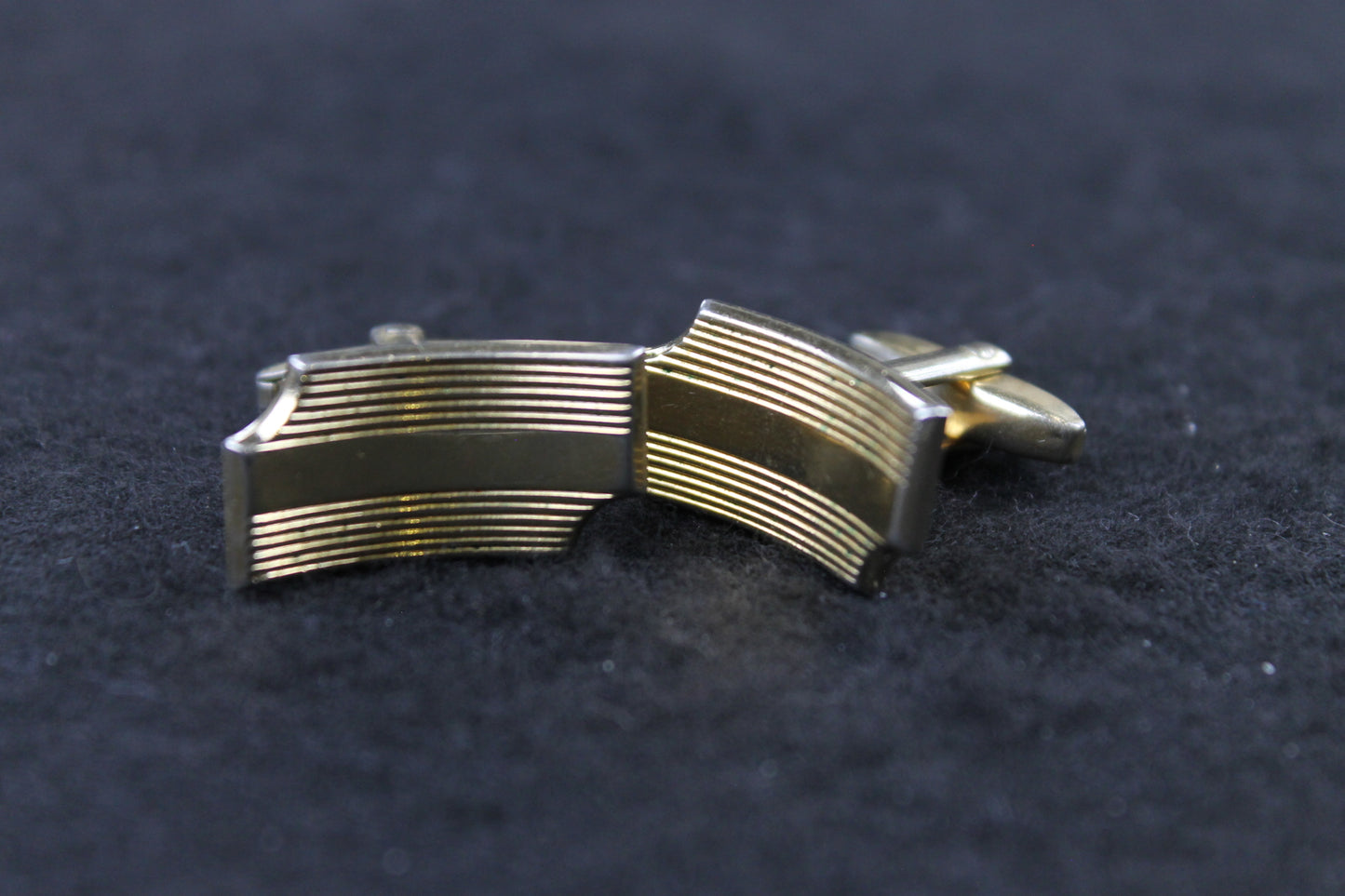 Vintage Foster Gold Metal Upward Curved Cufflinks