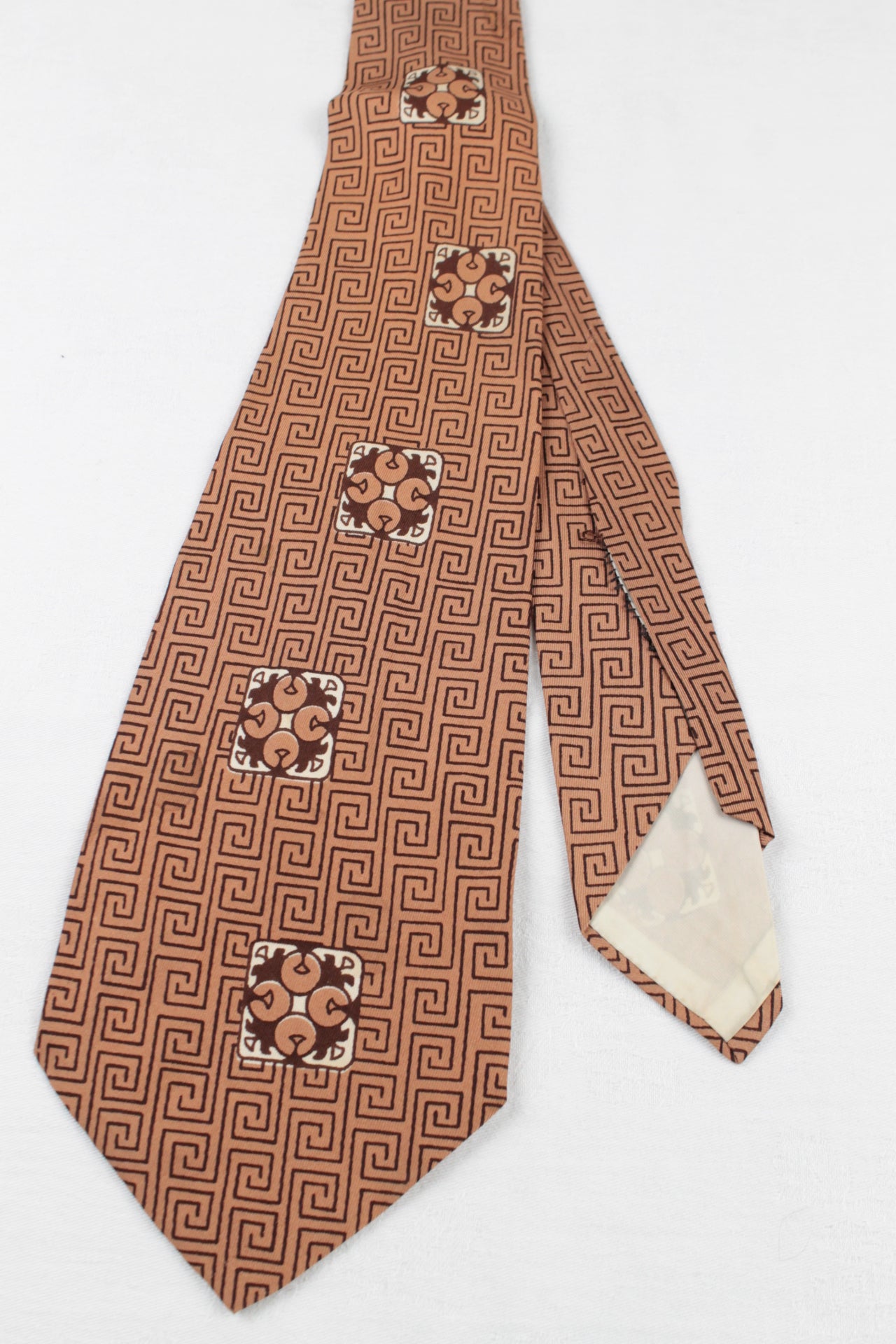 Vintage 2 tone Brown Pattern Swing Tie 1940s/50s