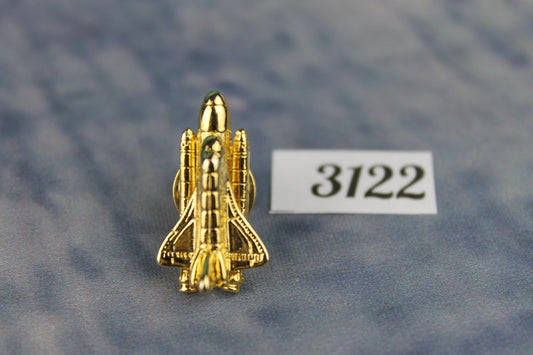 Vintage Unusual Gold Metal Space Shuttle Tie Pin
