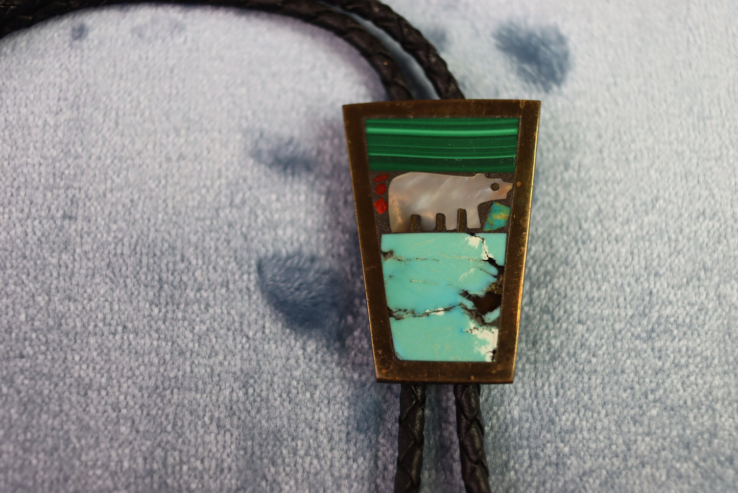 Vintage Hand Crafted Polar Bear Bolo Western Tie