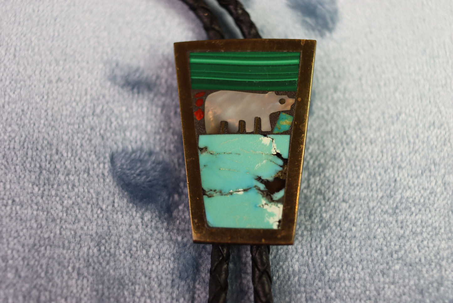 Vintage Hand Crafted Polar Bear Bolo Western Tie