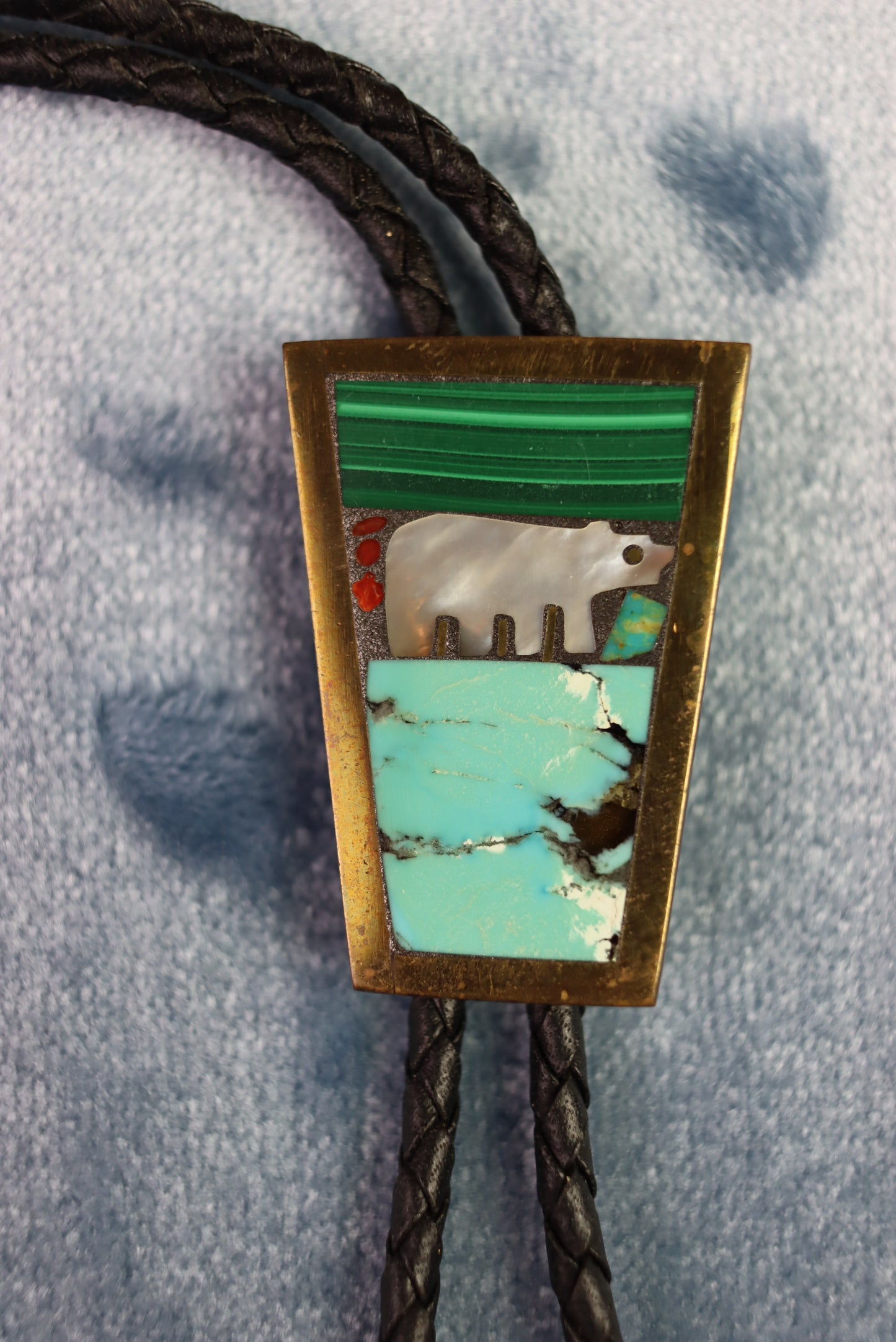 Vintage Hand Crafted Polar Bear Bolo Western Tie