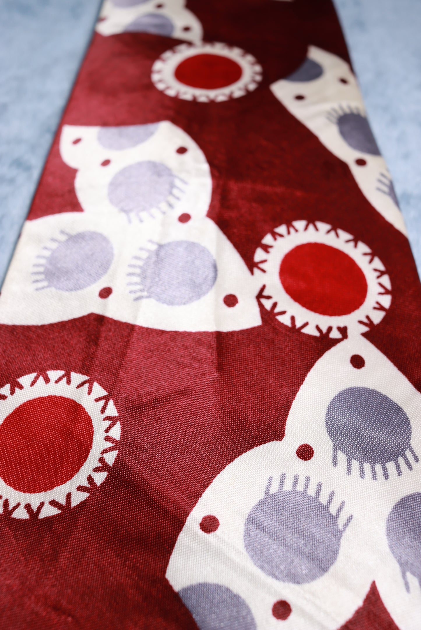 Fashion Craft Cravats Burgundy Circles Vintage Swing Tie 1940s/50s