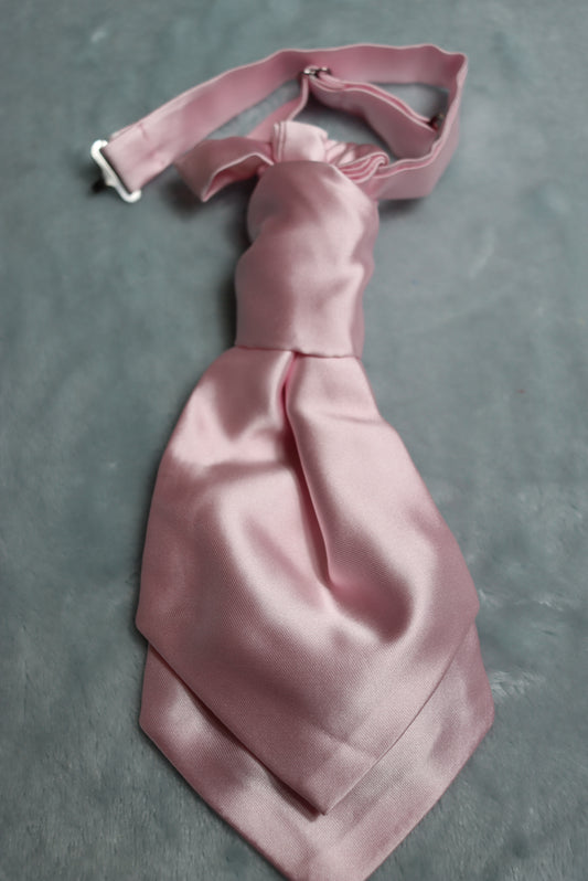 Vintage pre-tied light pink satin wedding cravat