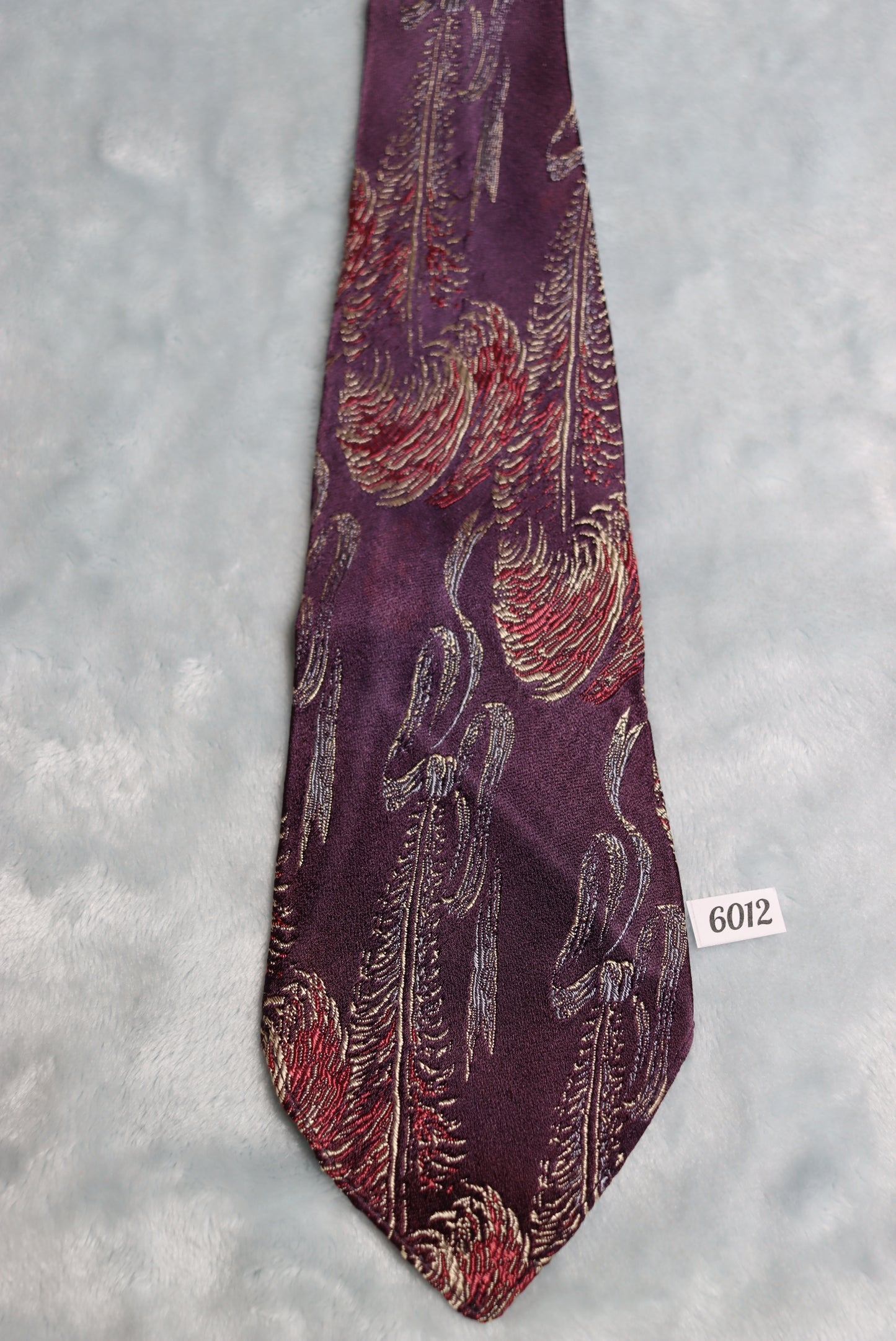 Vintage 1930s/40s Fashion Craft Cravats Purple Woven Pattern Swing Tie