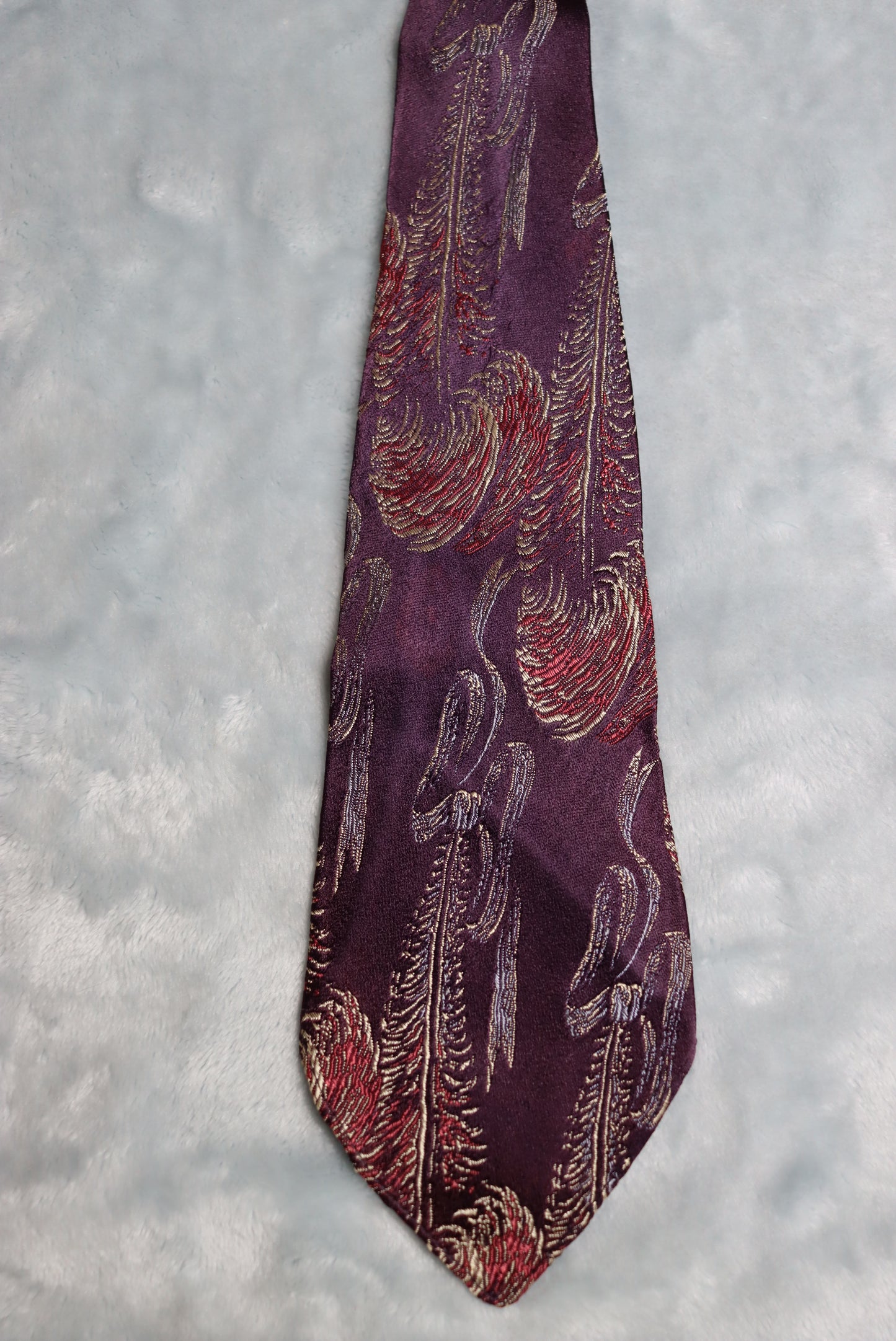 Vintage 1930s/40s Fashion Craft Cravats Purple Woven Pattern Swing Tie