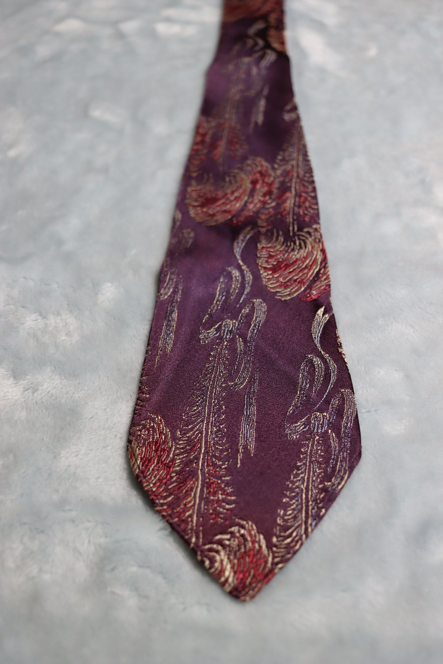 Vintage 1930s/40s Fashion Craft Cravats Purple Woven Pattern Swing Tie