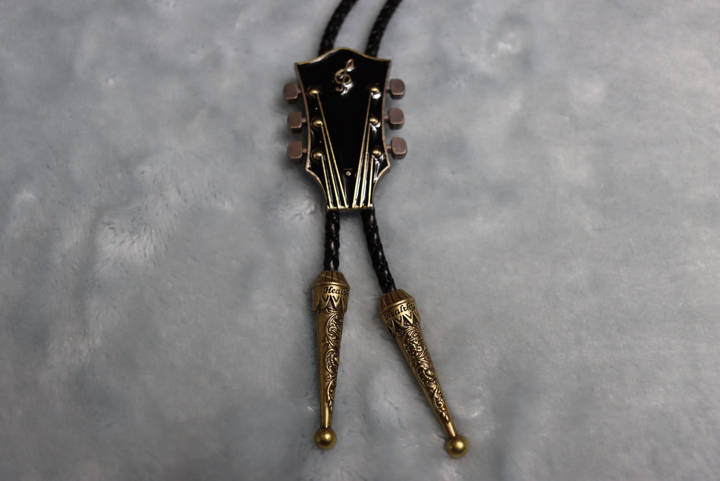 Treble Clef Music Guitar Headstock Bolo Western Tie