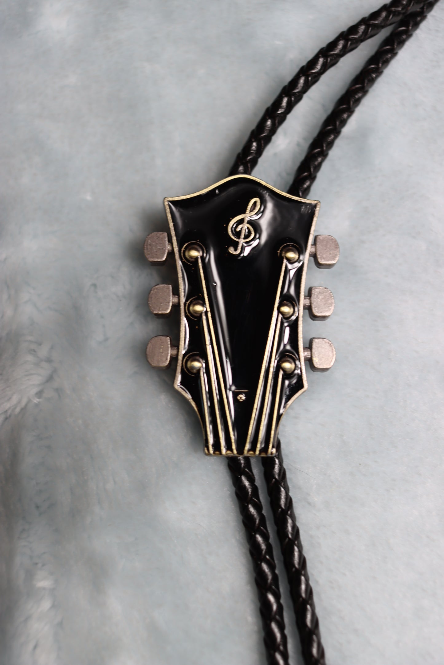 Treble Clef Music Guitar Headstock Bolo Western Tie