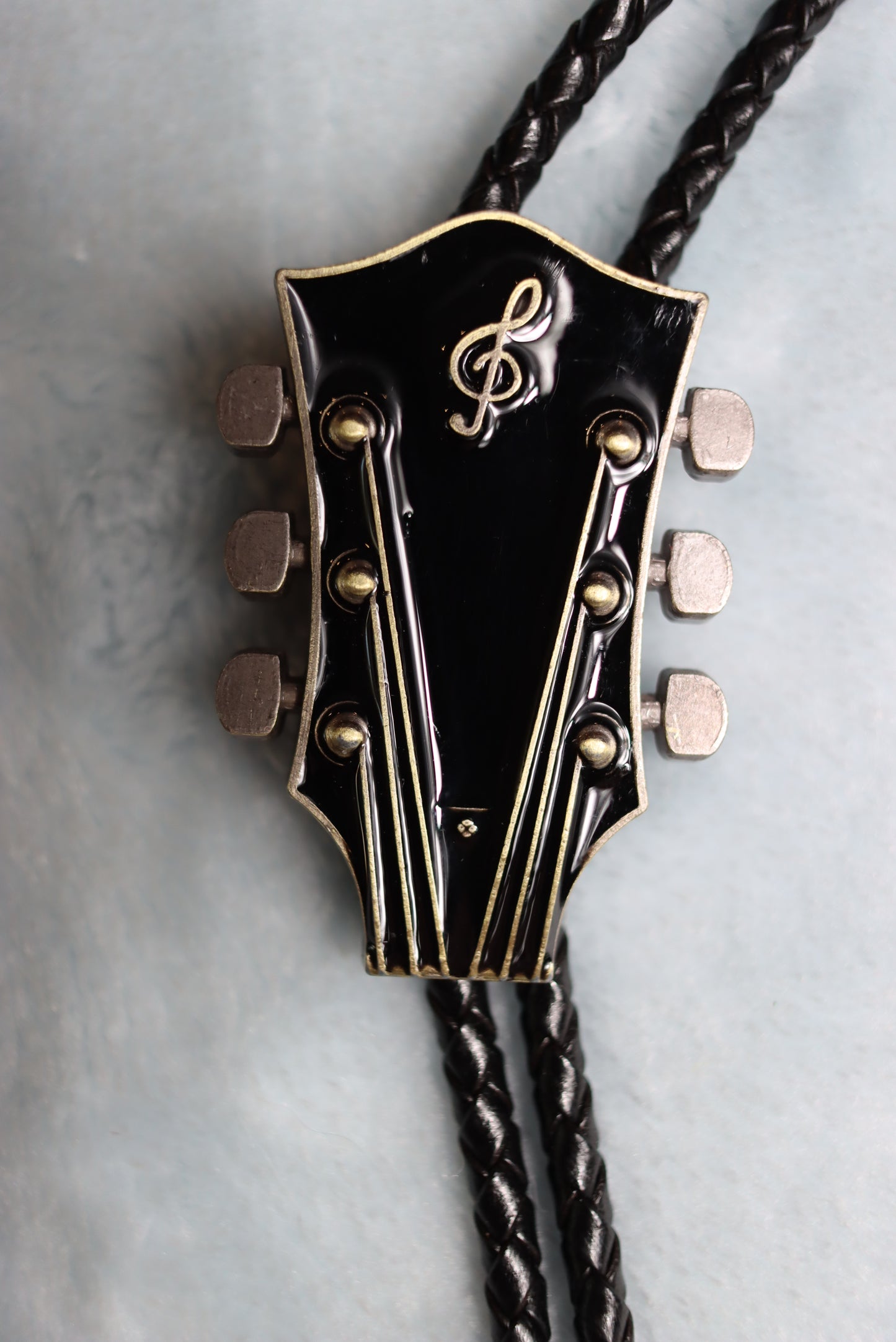 Treble Clef Music Guitar Headstock Bolo Western Tie