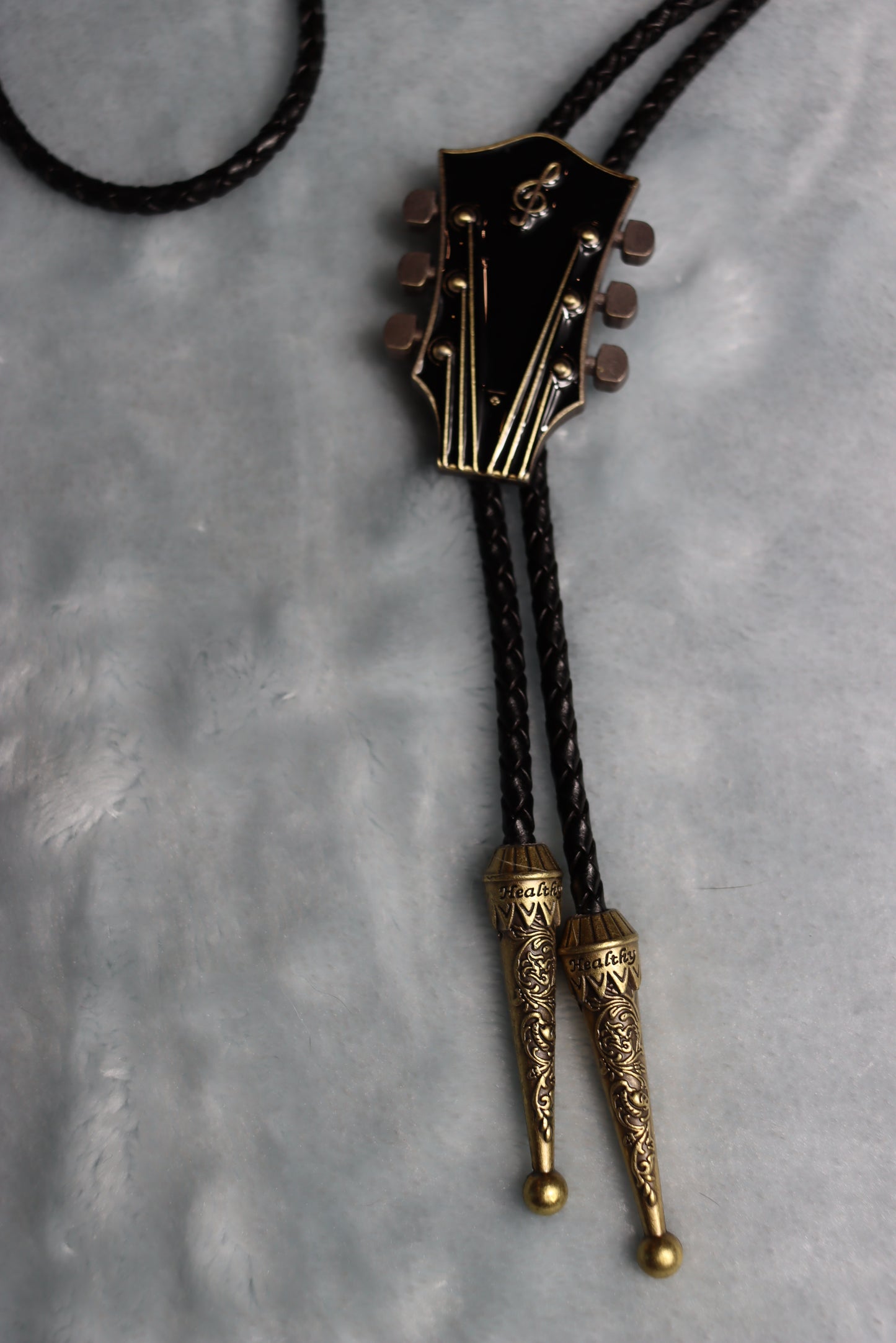 Treble Clef Music Guitar Headstock Bolo Western Tie