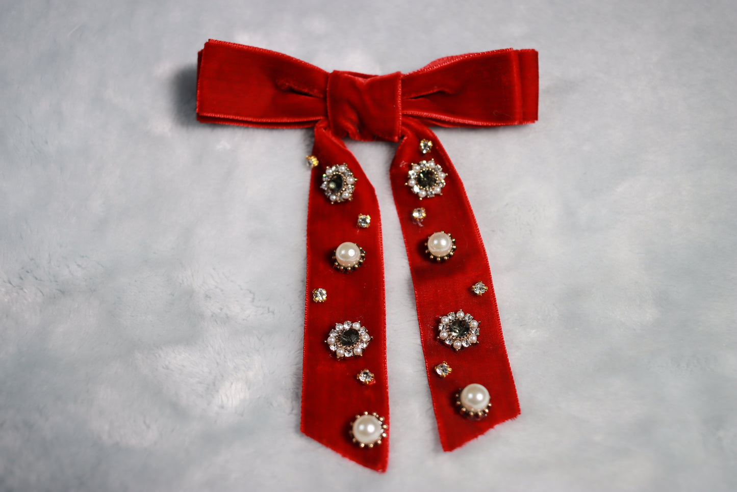 Red Velvet Jewelled Western Cowboy Kentucky Square Dance Bow Tie