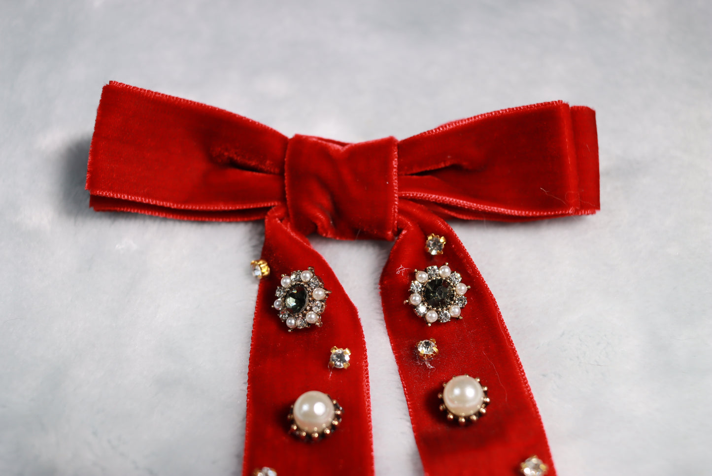 Red Velvet Jewelled Western Cowboy Kentucky Square Dance Bow Tie