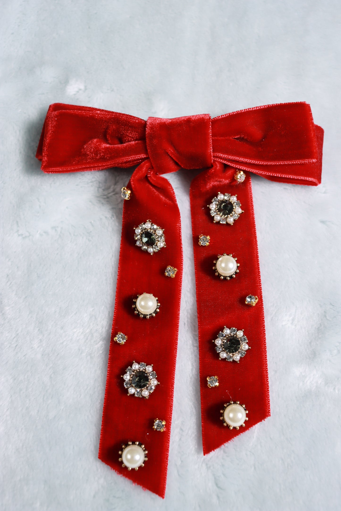 Red Jewelled Velvet Western Cowboy Kentucky Square Dance Bow Tie