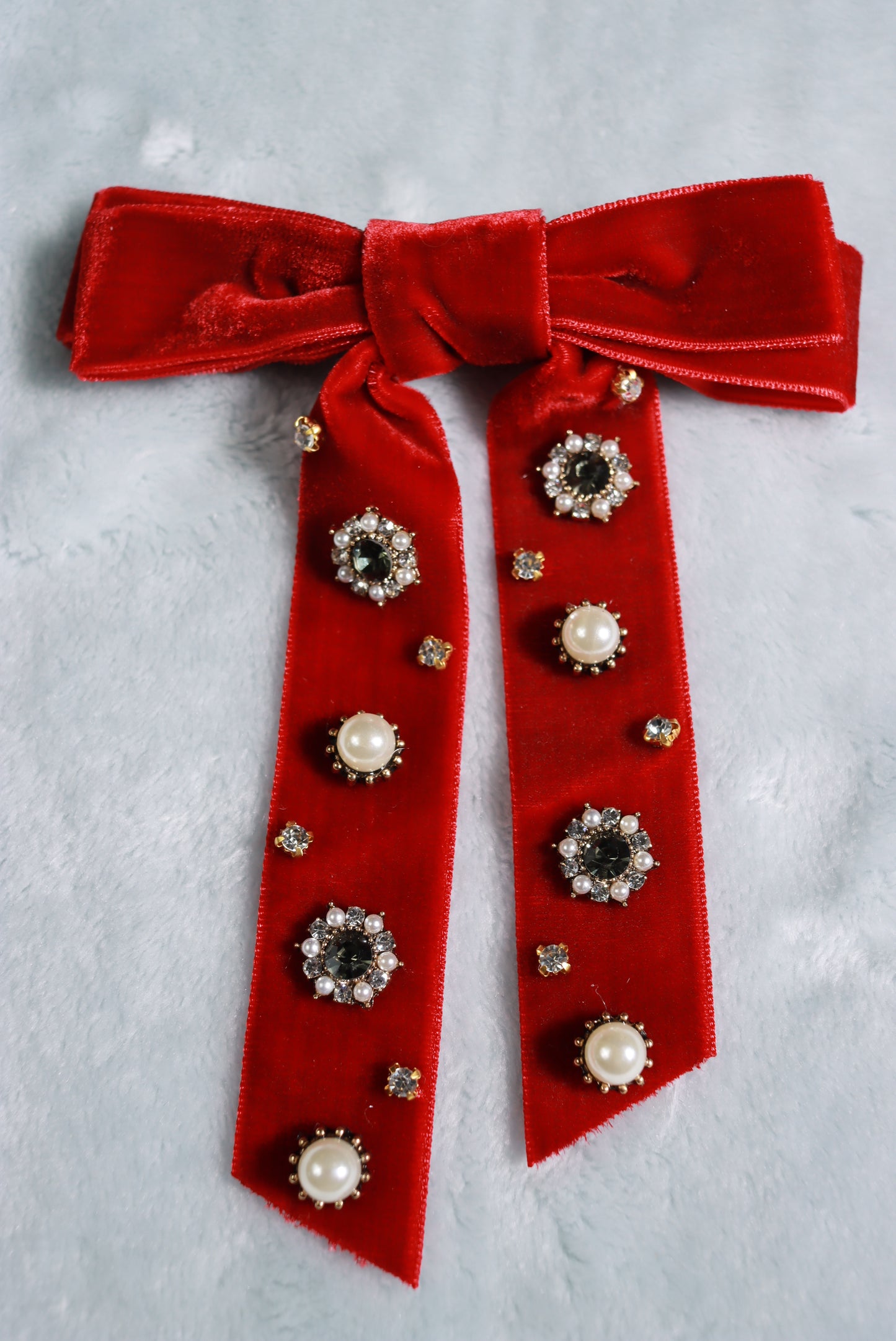 Red Jewelled Velvet Western Cowboy Kentucky Square Dance Bow Tie