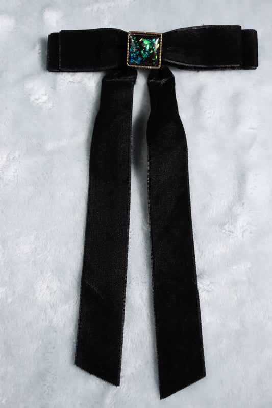 New Black Velvet Glitter Stone Western Kentucky Bow Tie