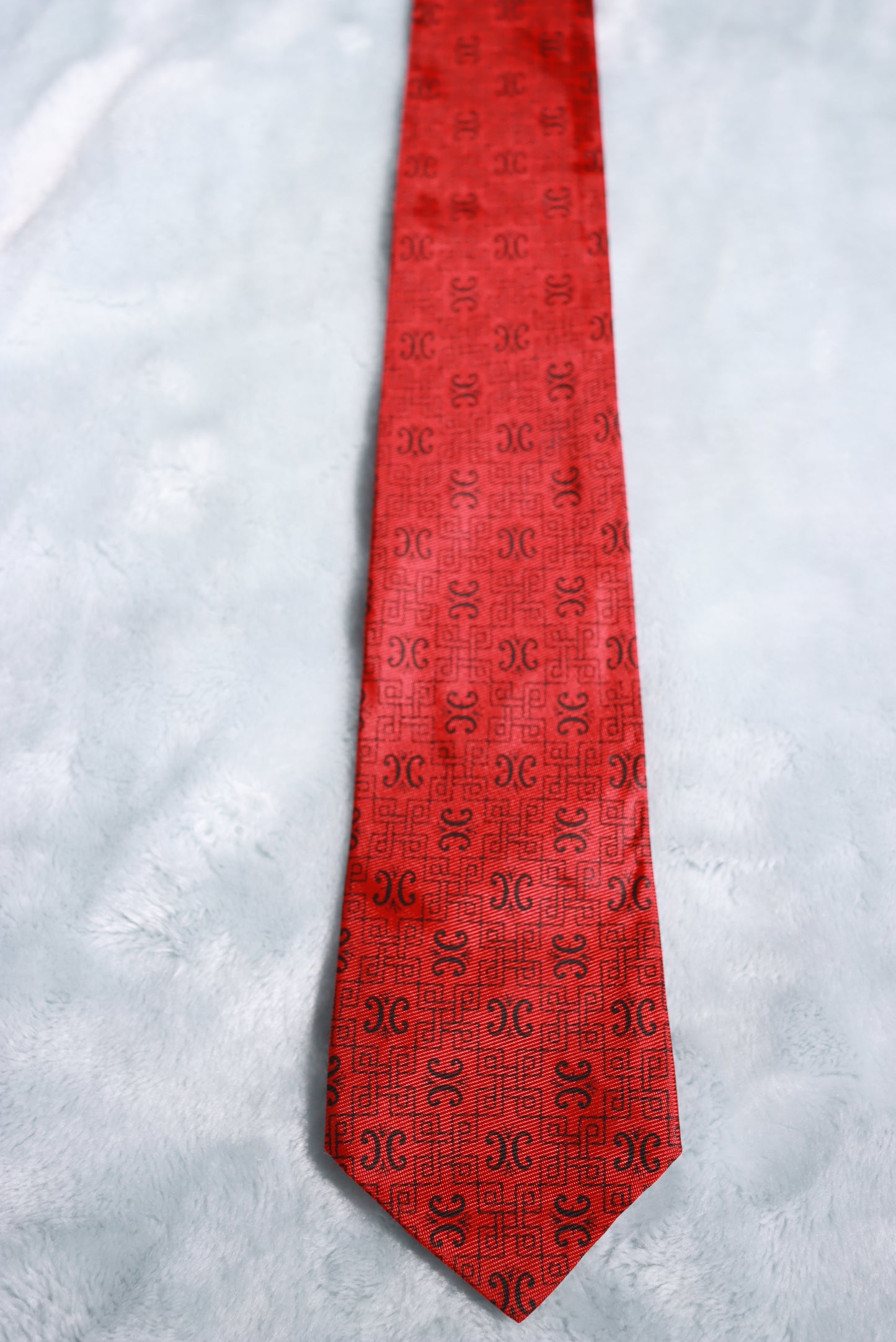 Vintage Red Black Squares Repeat Tie 1940s/50s