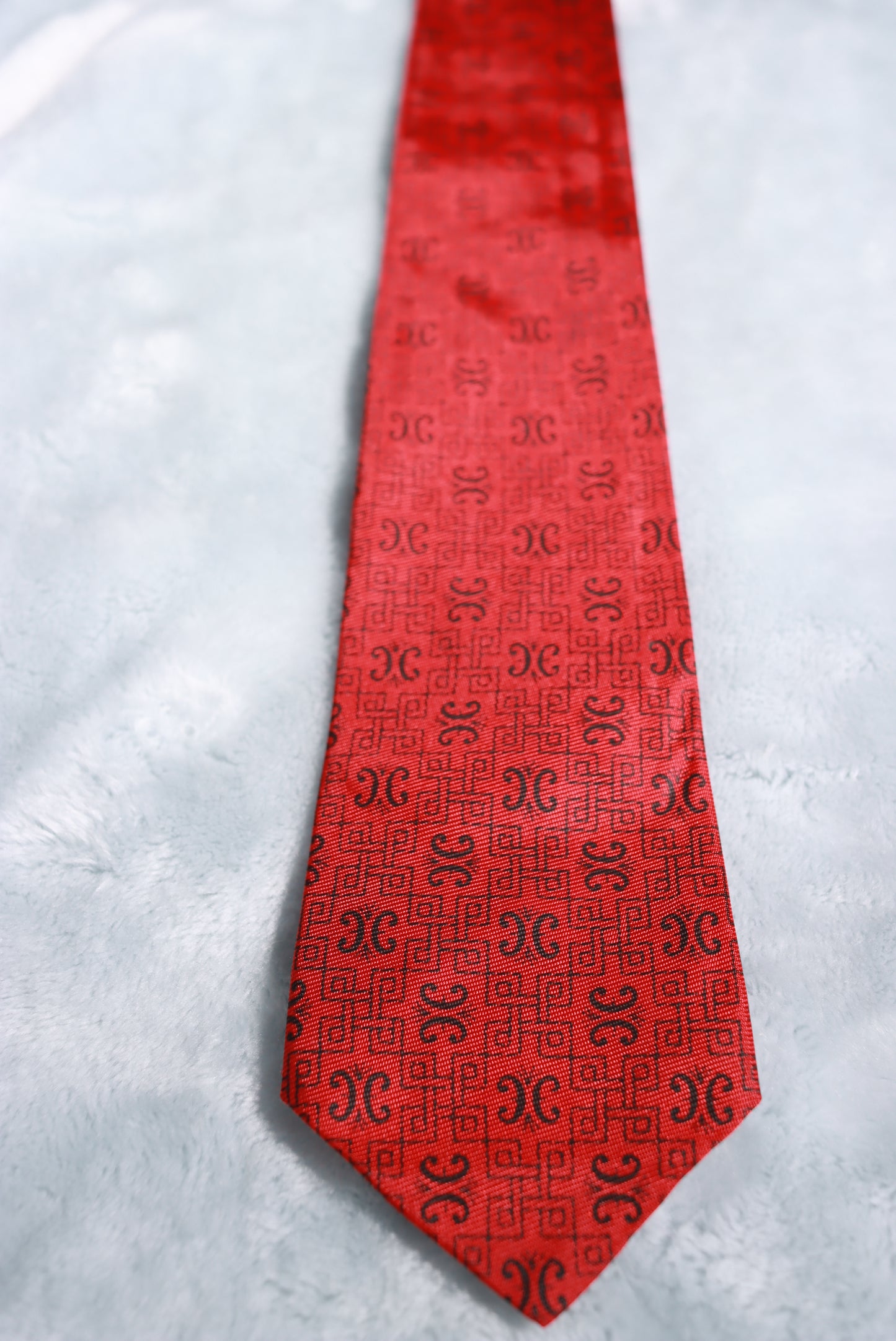 Vintage Red Black Squares Repeat Tie 1940s/50s