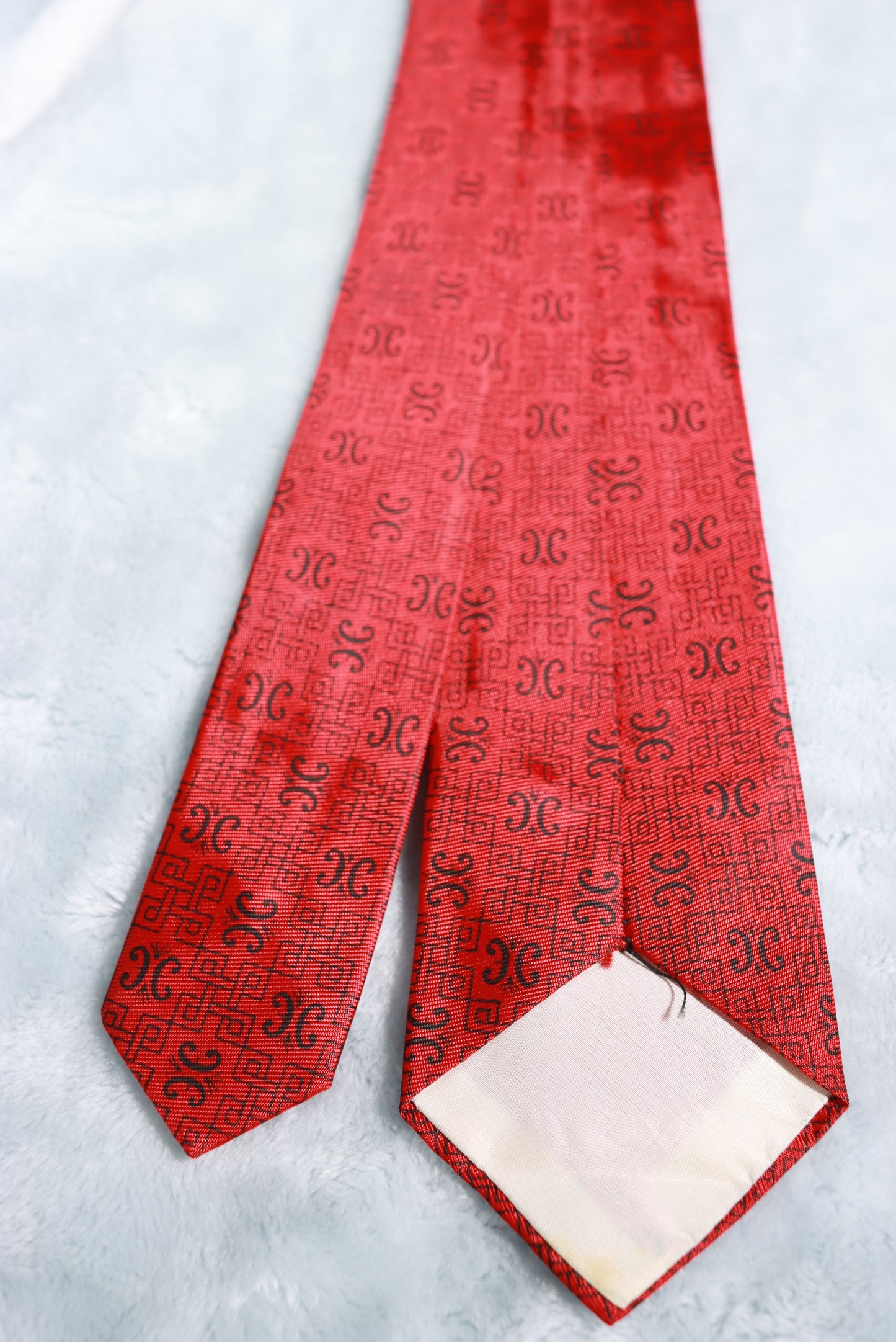 Vintage Red Black Squares Repeat Tie 1940s/50s