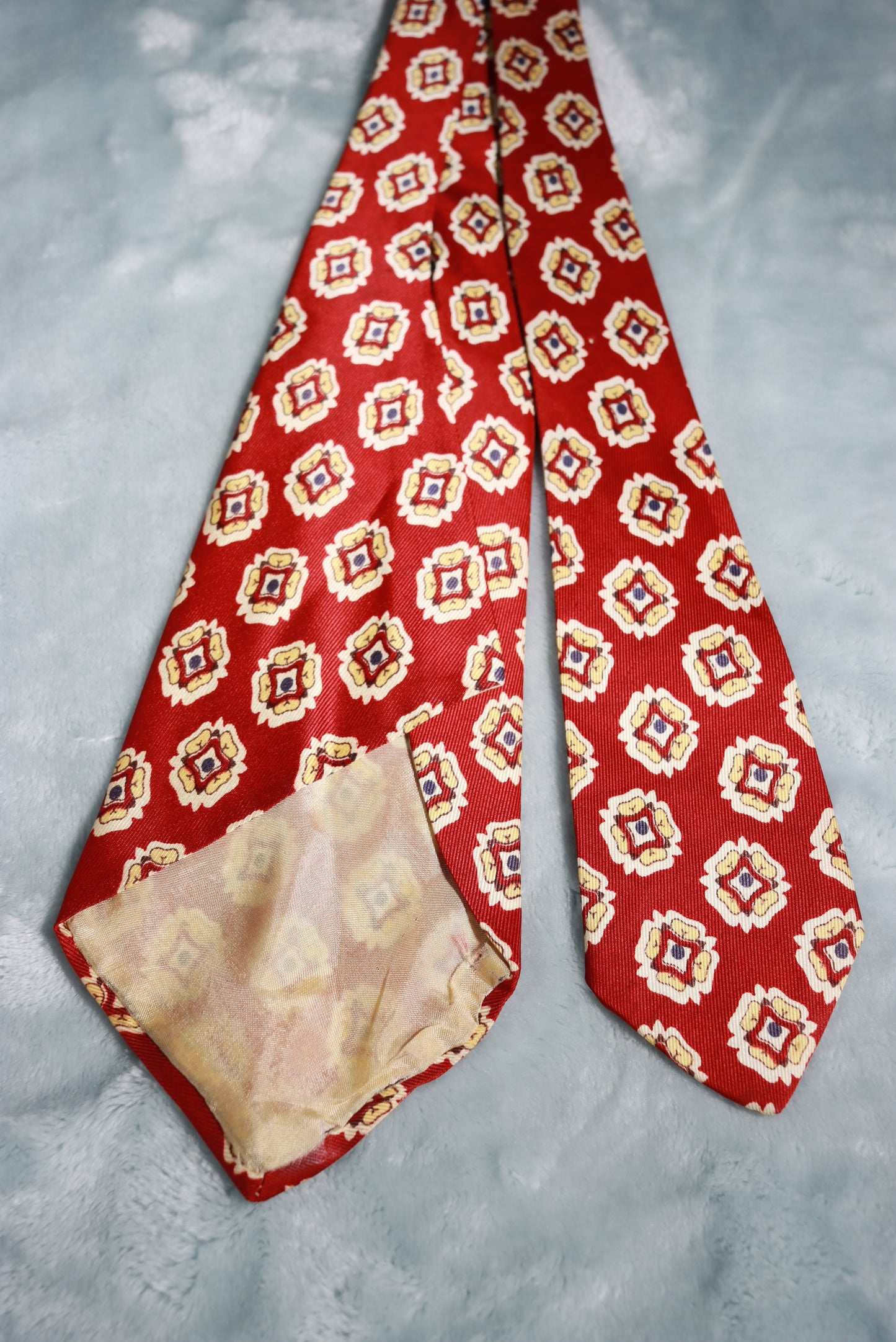 Vintage Belly Warmer Dark Red Repeat Pattern Swing Tie 1940s/50s
