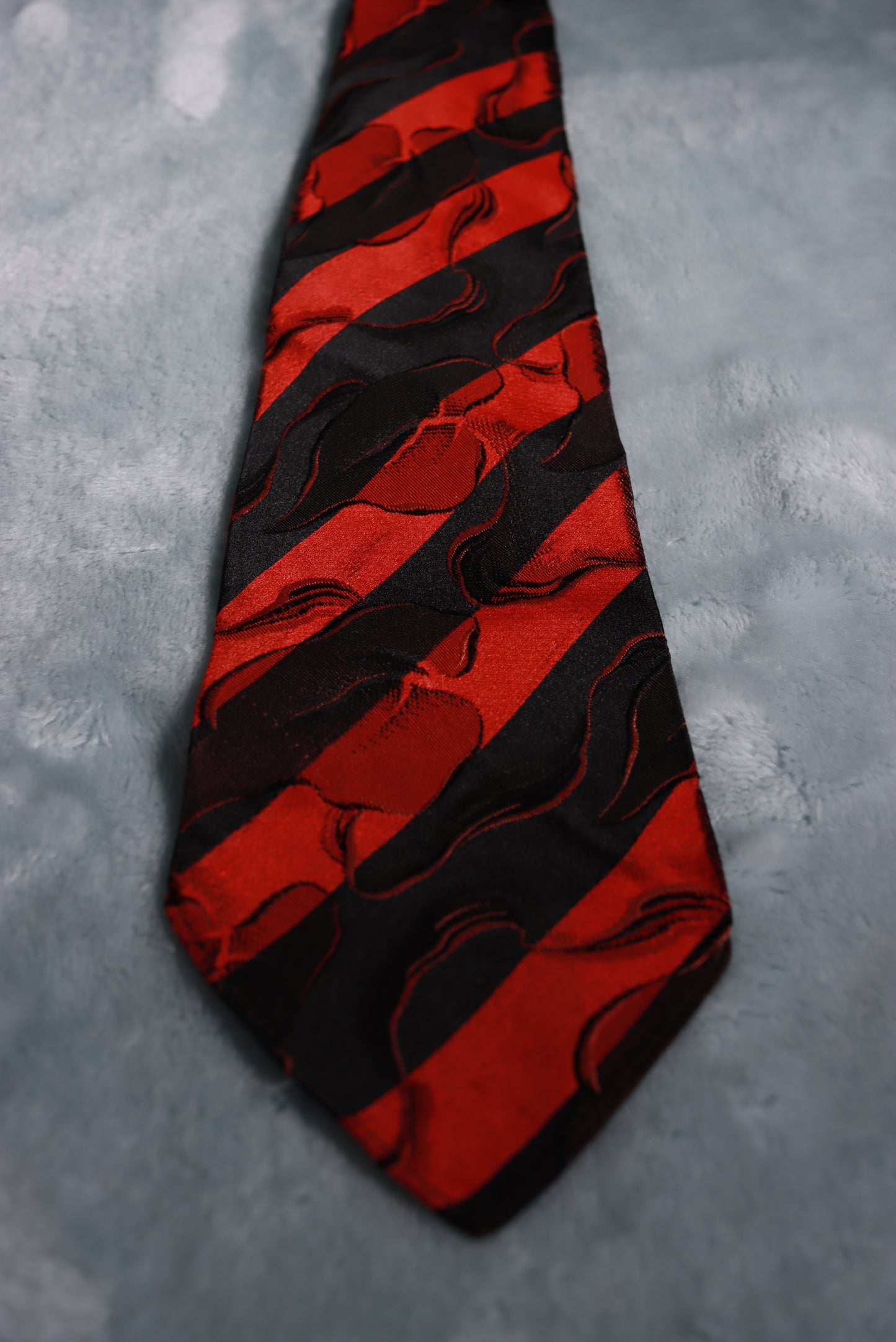 Vintage Red Black Silk Grayco Styled in Hollywood Tie