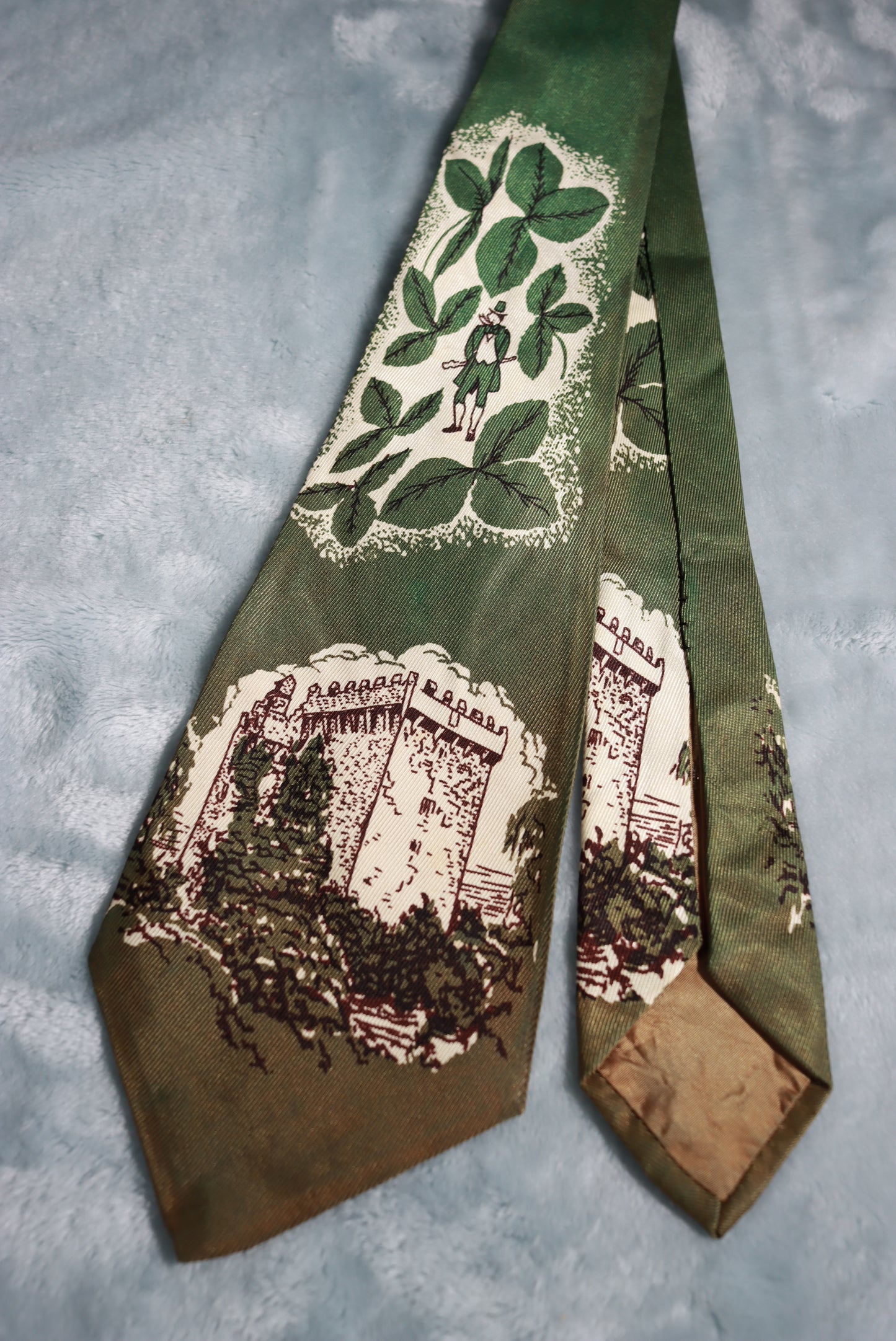 Vintage Cutter Cravat Irish Castle St Patrick's Day Tie